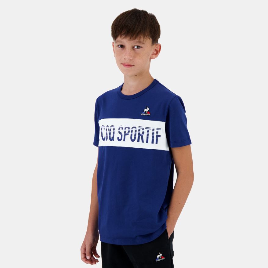 Le Coq Sportif roupas camiseta azul crianças 84V684644