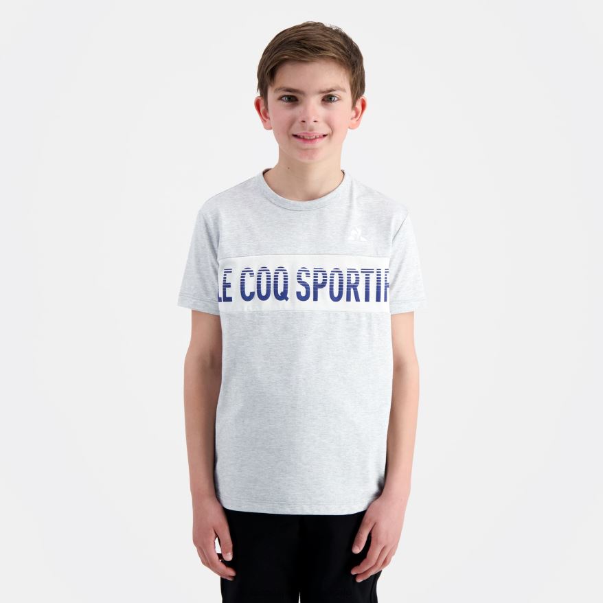 Le Coq Sportif roupas camiseta cinza crianças 84V684378
