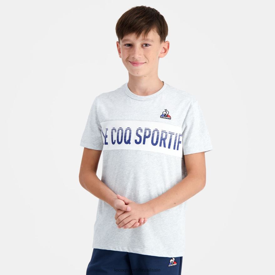 Le Coq Sportif roupas camiseta cinza crianças 84V684640