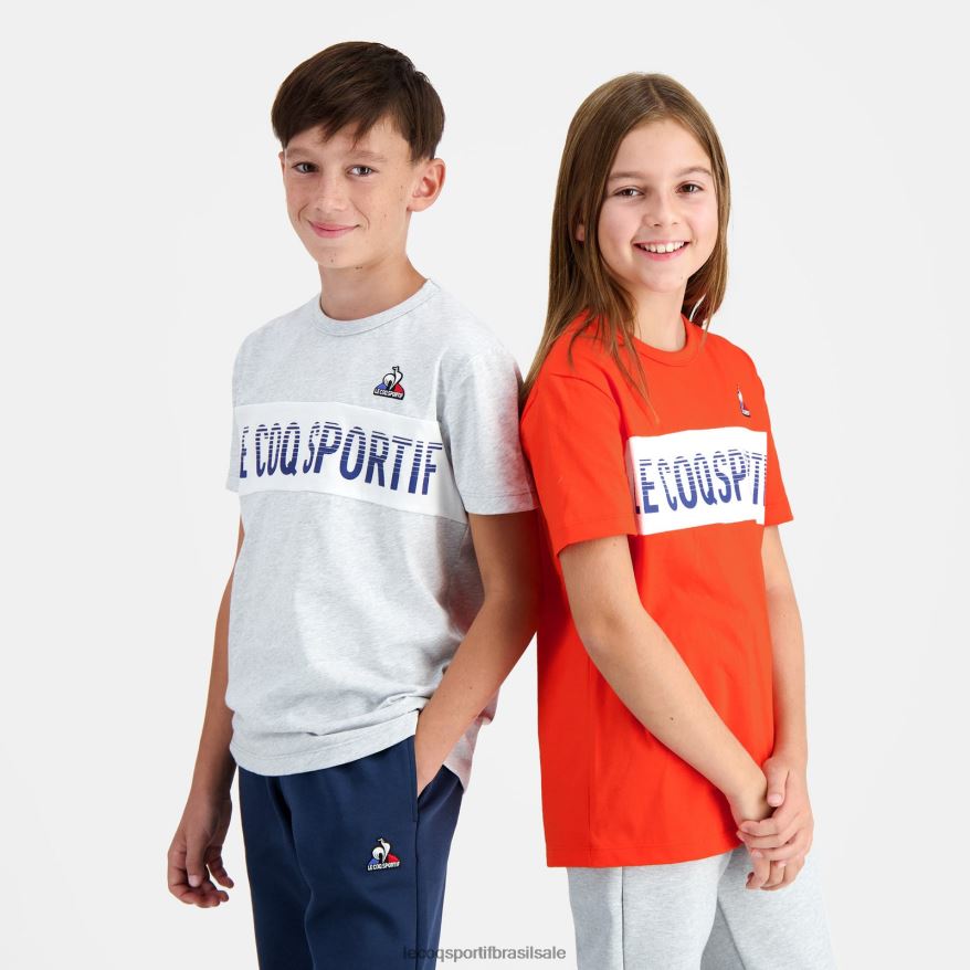Le Coq Sportif roupas camiseta cinza crianças 84V684640