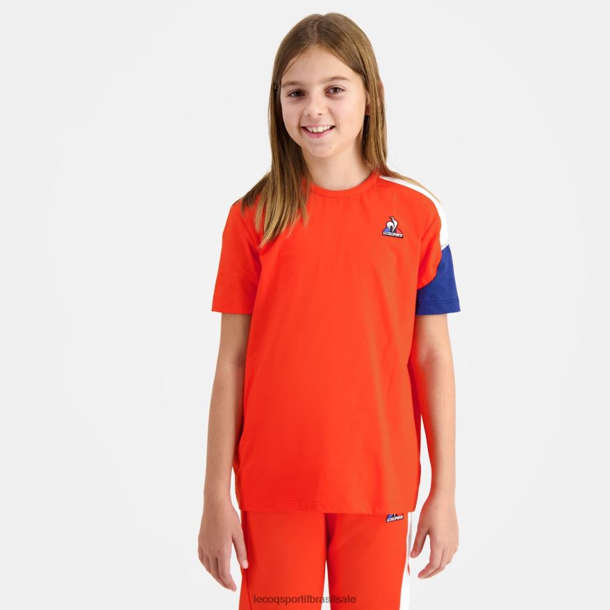 Le Coq Sportif roupas camiseta laranja crianças 84V684650