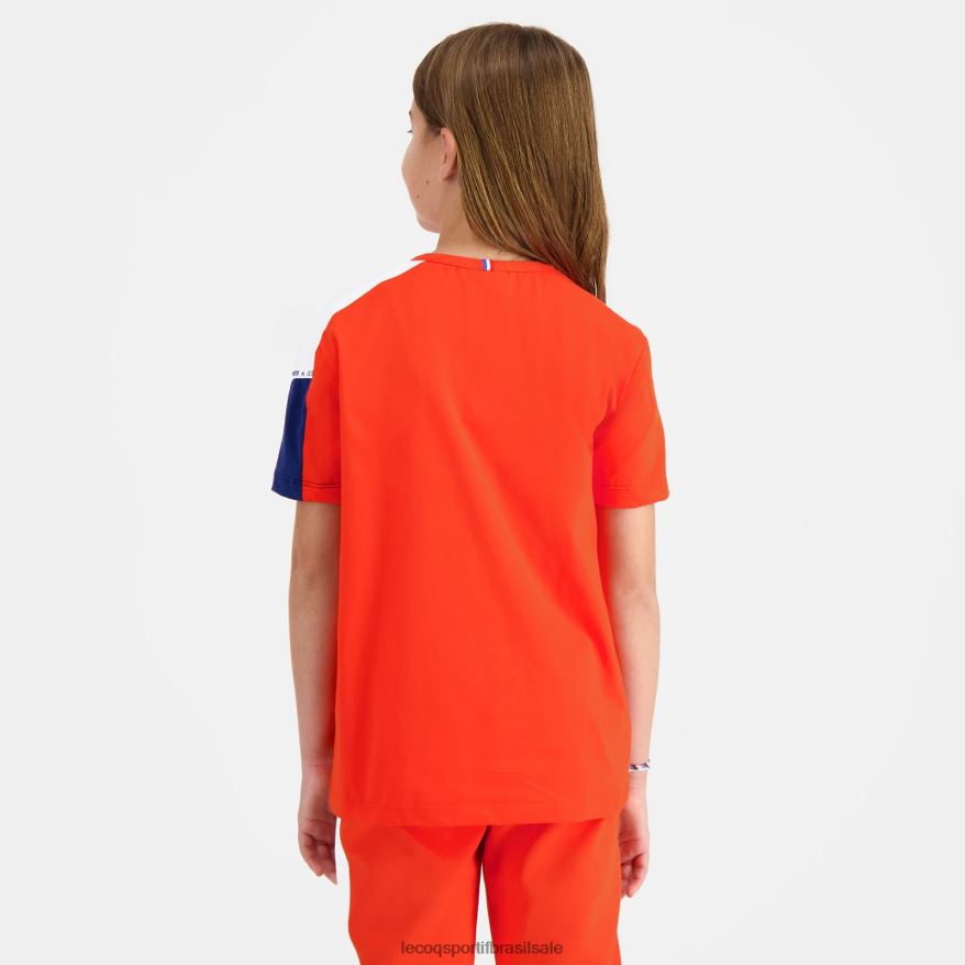 Le Coq Sportif roupas camiseta laranja crianças 84V684650