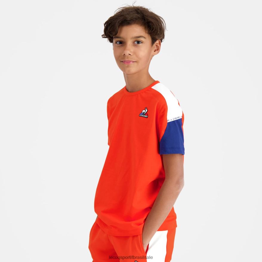 Le Coq Sportif roupas camiseta laranja crianças 84V684650