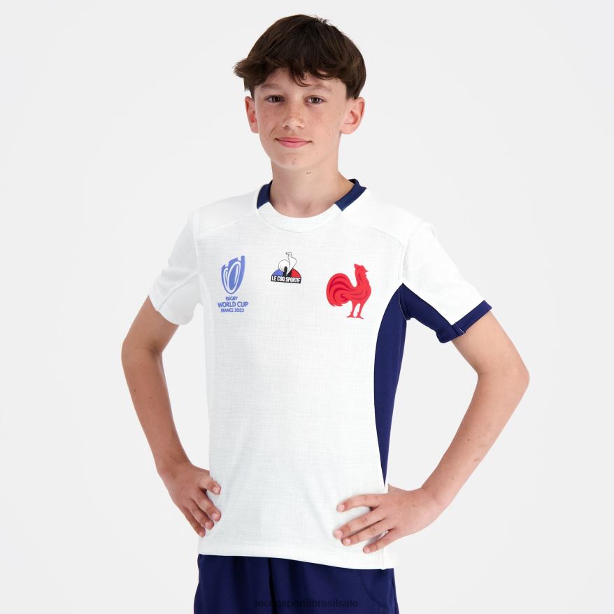 Le Coq Sportif roupas réplica camisa xv de france - copa do mundo de rugby 2023 branca crianças 84V684695