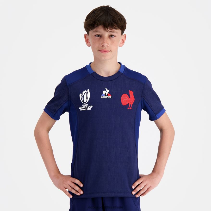 Le Coq Sportif roupas réplica camisa xv de france - rugby world cup 2023 azul crianças 84V684694