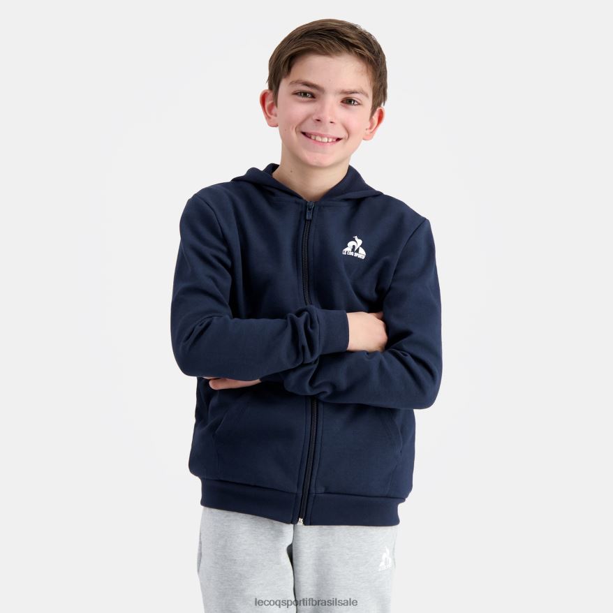 Le Coq Sportif roupas moletom com capuz e zíper azul crianças 84V684398