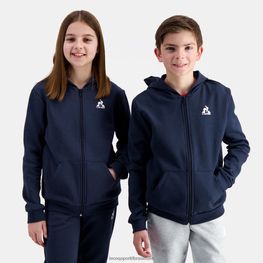 Le Coq Sportif roupas moletom com capuz e zíper azul crianças 84V684398