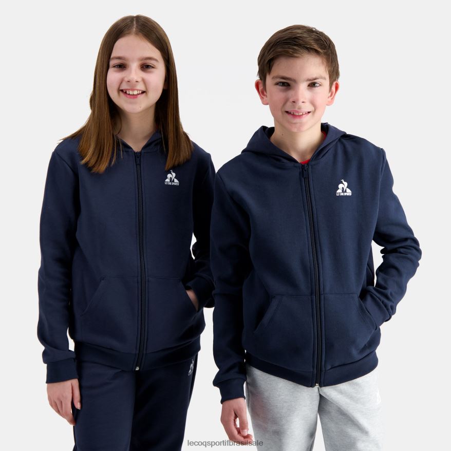 Le Coq Sportif roupas moletom com capuz e zíper azul crianças 84V684398