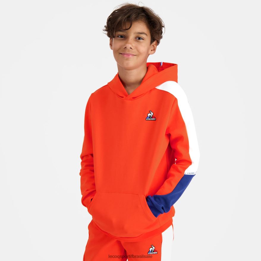Le Coq Sportif roupas moletom com capuz laranja crianças 84V684643