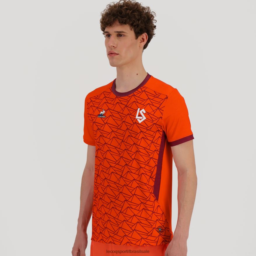 Le Coq Sportif roupas camisa laranja homens 84V684479