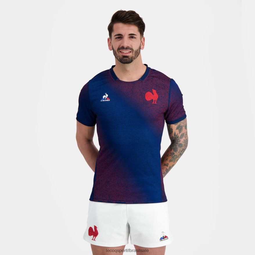 Le Coq Sportif roupas camisa pré-jogo - xv de france azul homens 84V684173