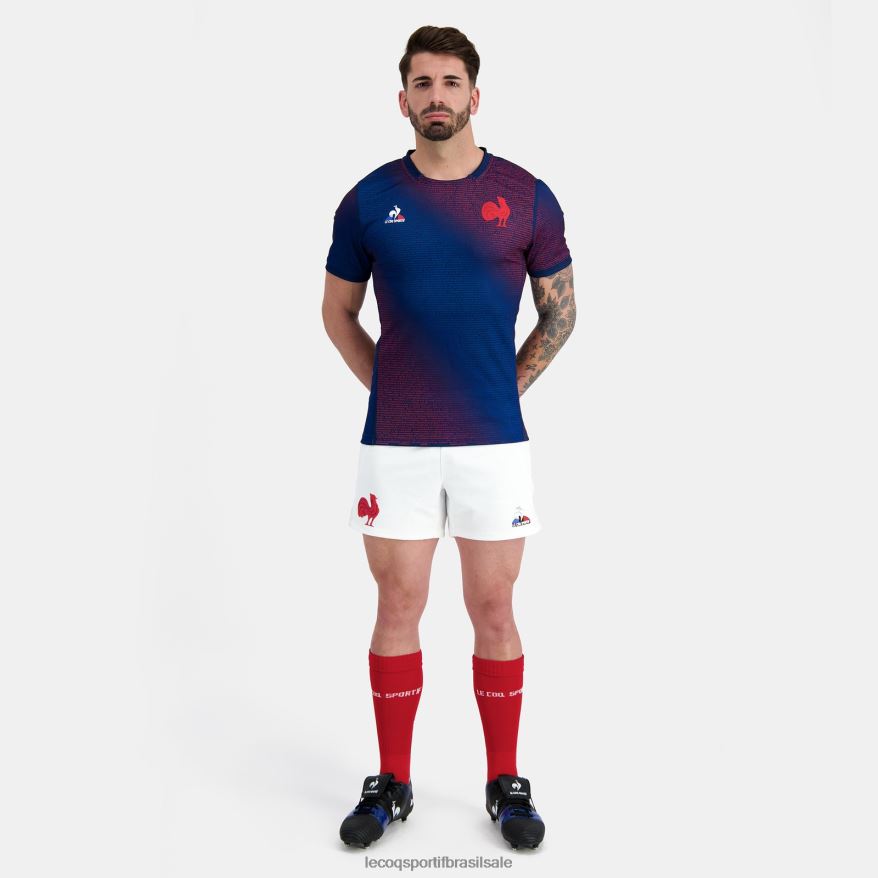 Le Coq Sportif roupas camisa pré-jogo - xv de france azul homens 84V684173