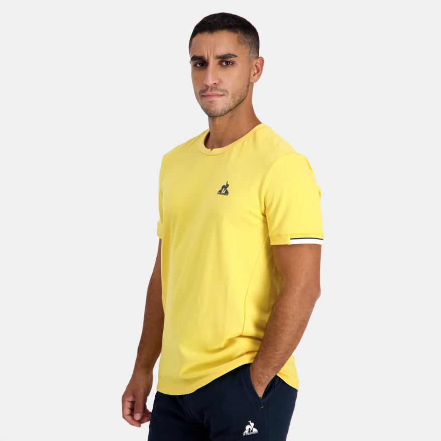Le Coq Sportif roupas camiseta amarela homens 84V684211