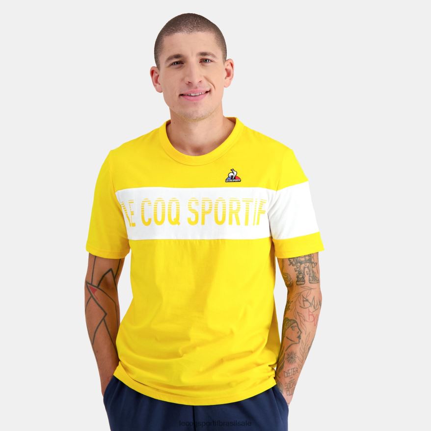 Le Coq Sportif roupas camiseta amarela homens 84V684449