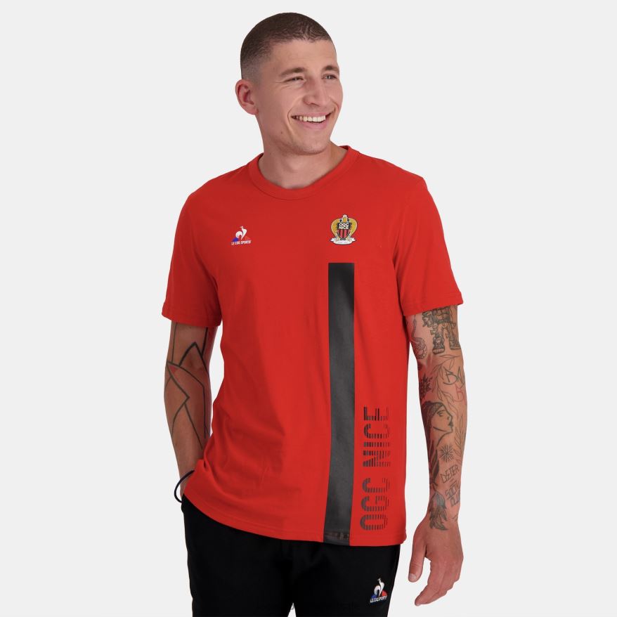 Le Coq Sportif roupas camiseta da moda vermelha homens 84V684150