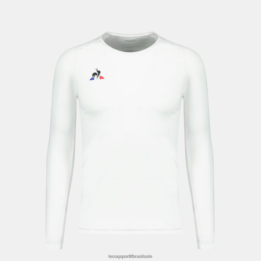 Le Coq Sportif roupas camiseta manga longa branca homens 84V684197