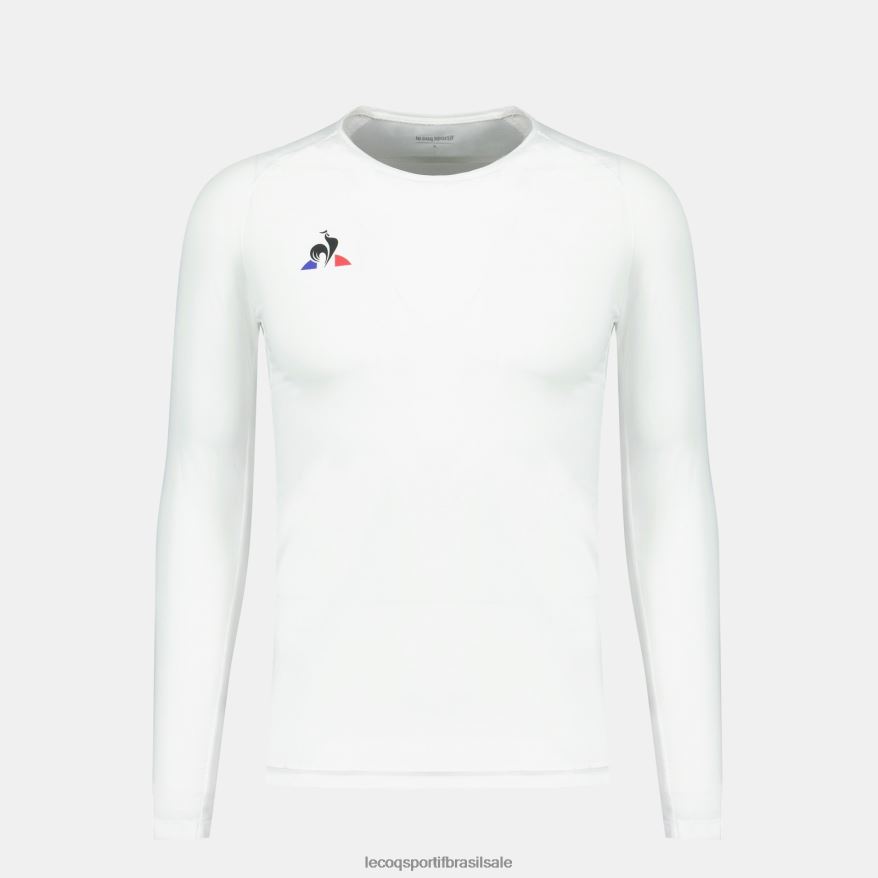 Le Coq Sportif roupas camiseta manga longa branca homens 84V684200