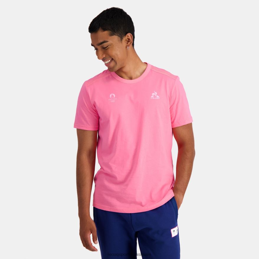 Le Coq Sportif roupas camiseta rosa homens 84V684204