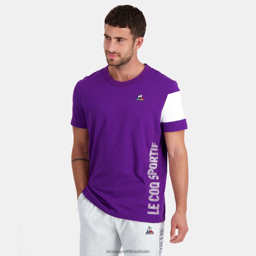 Le Coq Sportif roupas camiseta roxa homens 84V684444