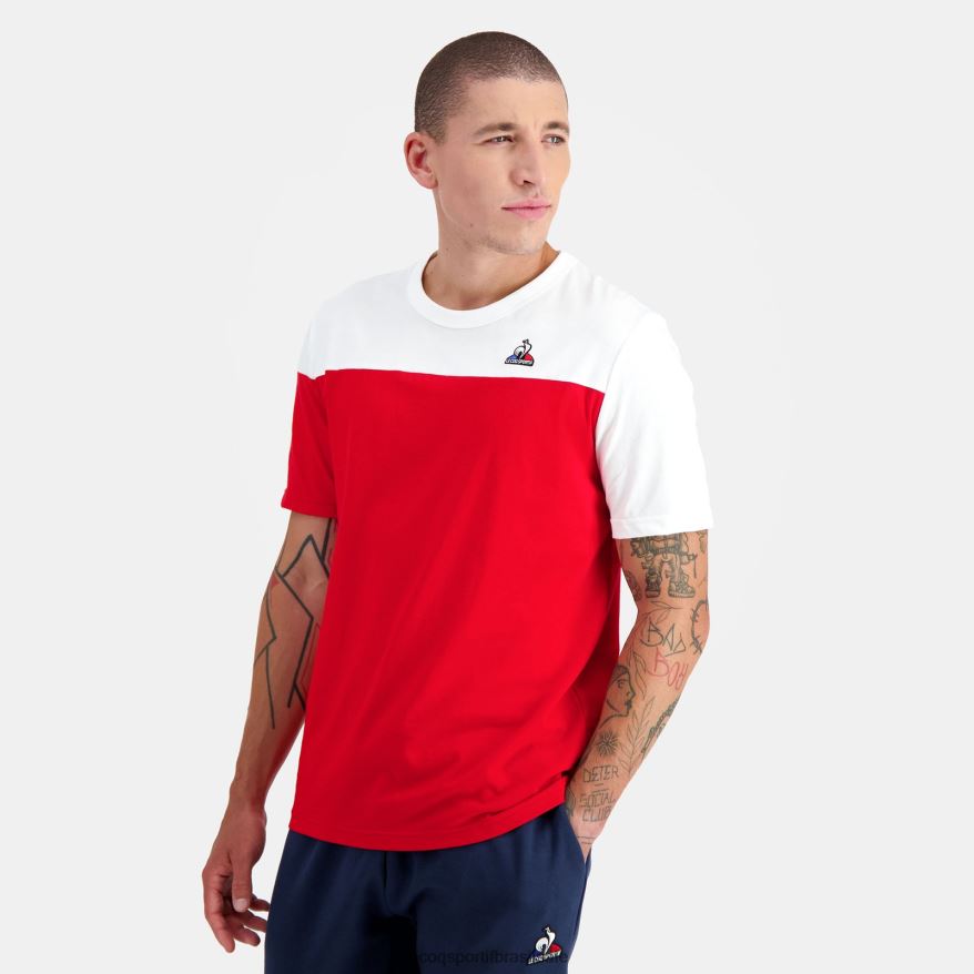 Le Coq Sportif roupas camiseta vermelha homens 84V684446