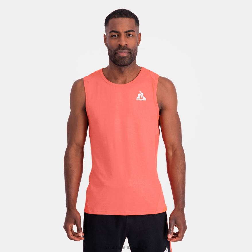 Le Coq Sportif roupas colete top laranja homens 84V684175
