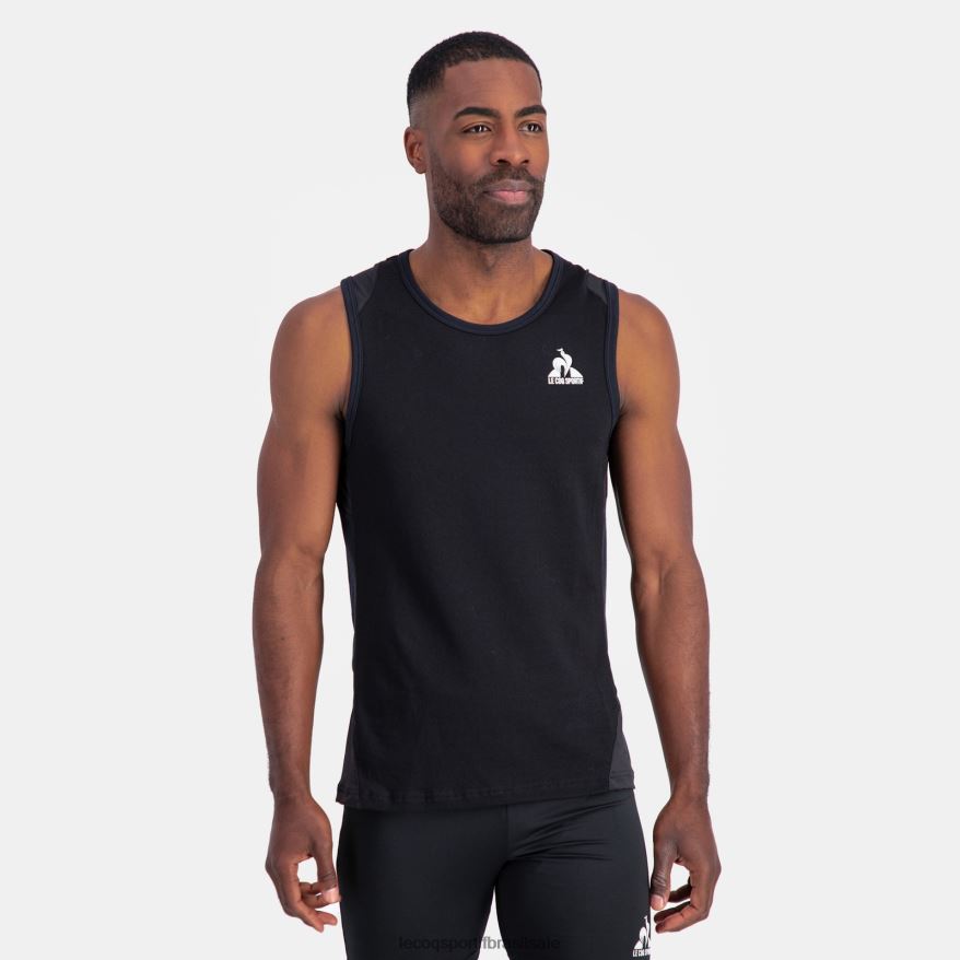 Le Coq Sportif roupas colete top preto homens 84V684177