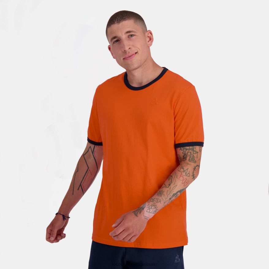 Le Coq Sportif roupas moda camiseta laranja homens 84V684151