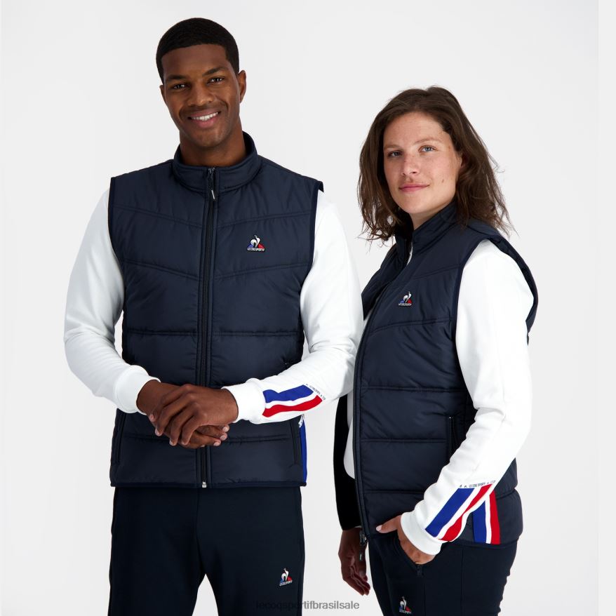 Le Coq Sportif roupas jaqueta unissex sem mangas azul homens 84V684118