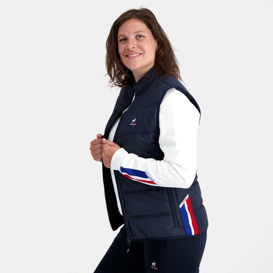 Le Coq Sportif roupas jaqueta unissex sem mangas azul homens 84V684118