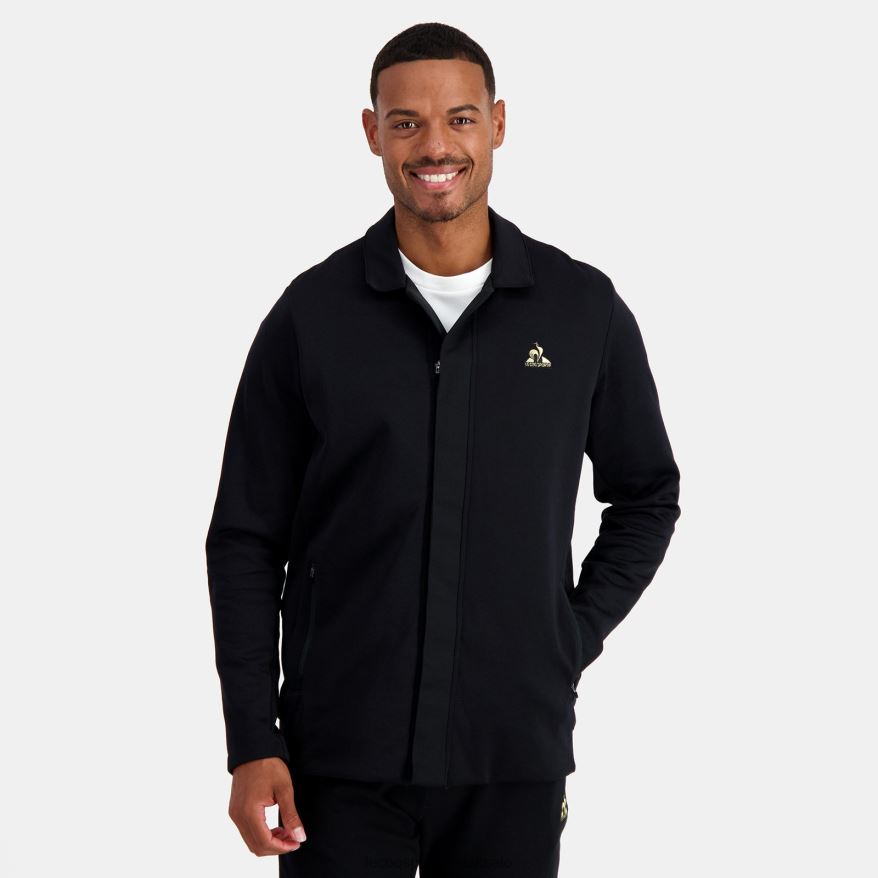 Le Coq Sportif roupas jaqueta preta com zíper homens 84V68473