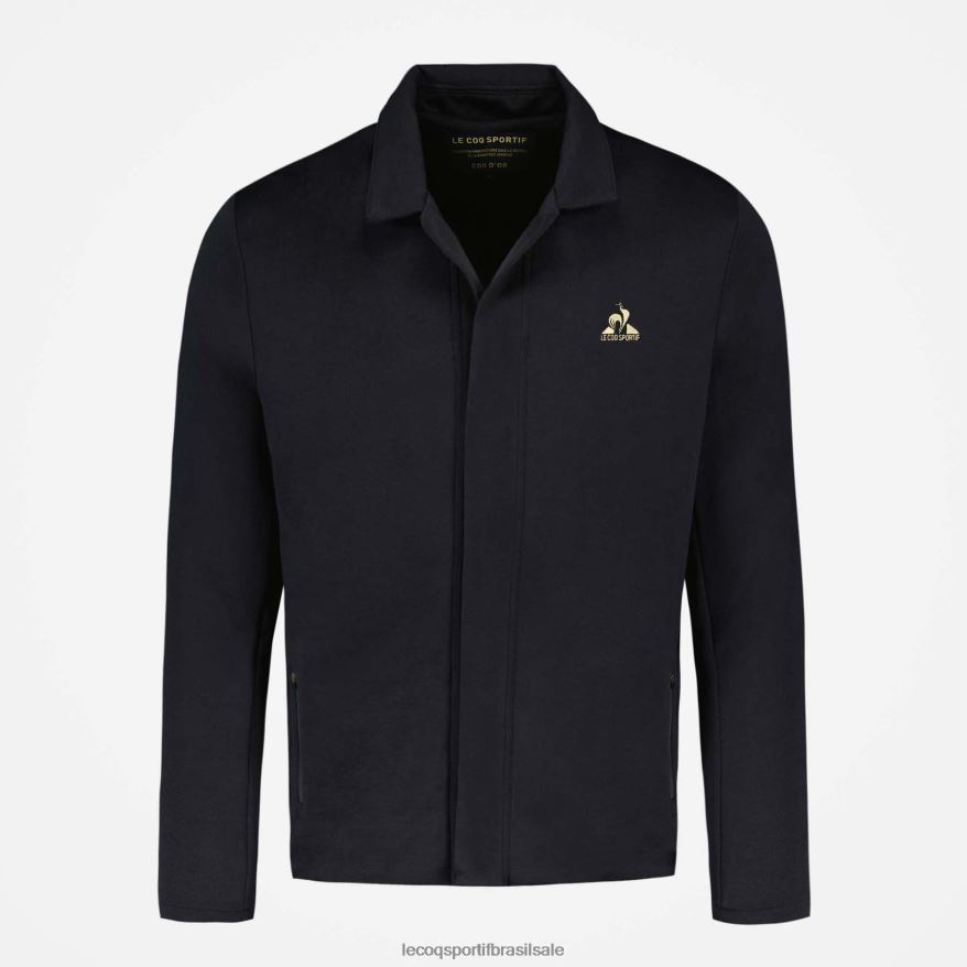Le Coq Sportif roupas jaqueta preta com zíper homens 84V68473