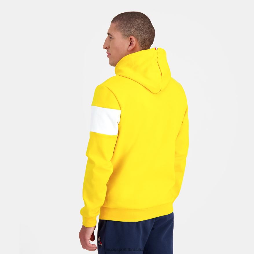 Le Coq Sportif roupas moletom com capuz amarelo homens 84V684438