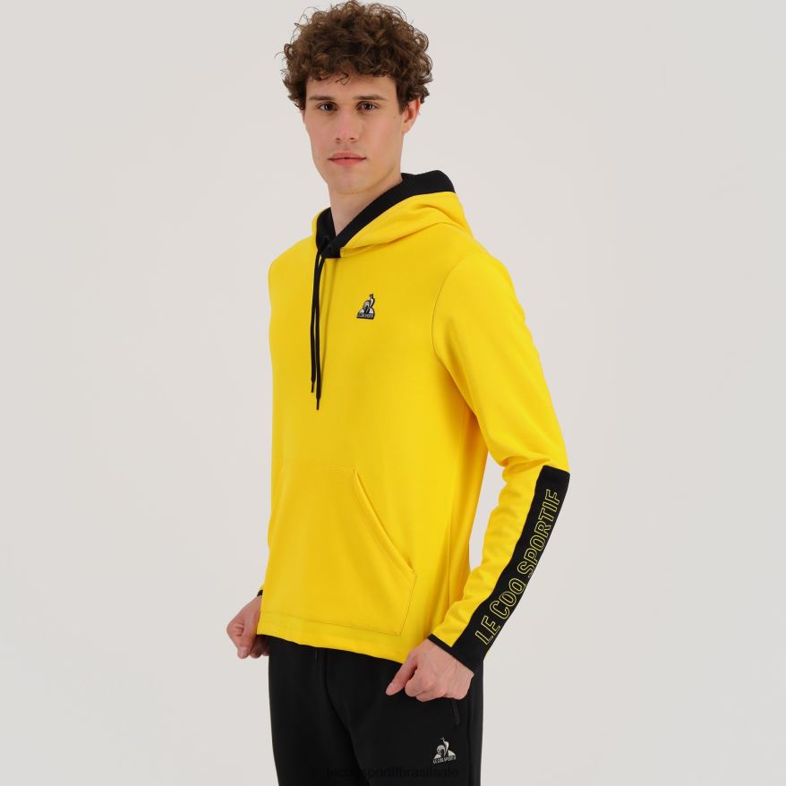 Le Coq Sportif roupas moletom com capuz amarelo homens 84V684451