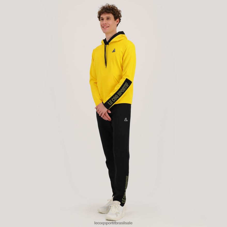 Le Coq Sportif roupas moletom com capuz amarelo homens 84V684451