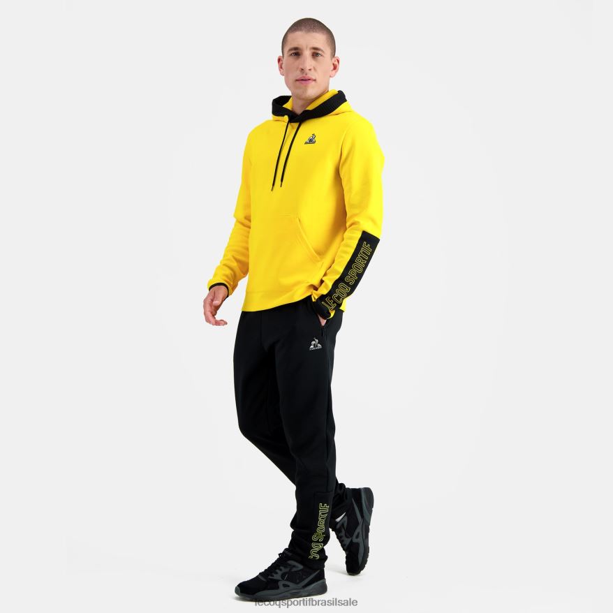 Le Coq Sportif roupas moletom com capuz amarelo homens 84V684451
