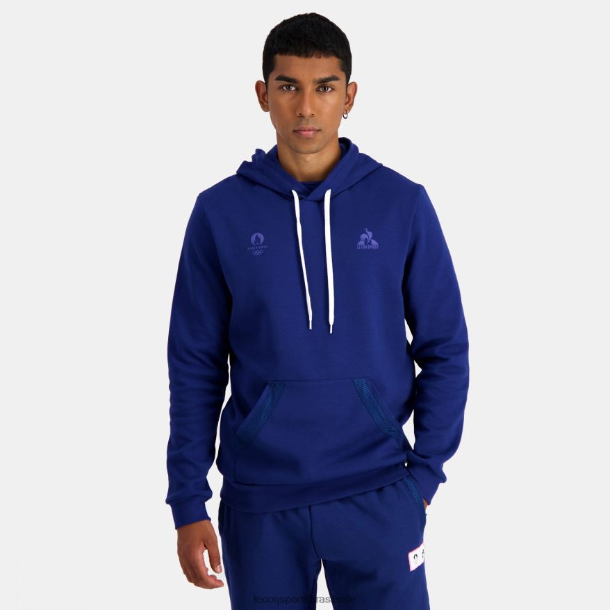Le Coq Sportif roupas moletom com capuz azul homens 84V68431