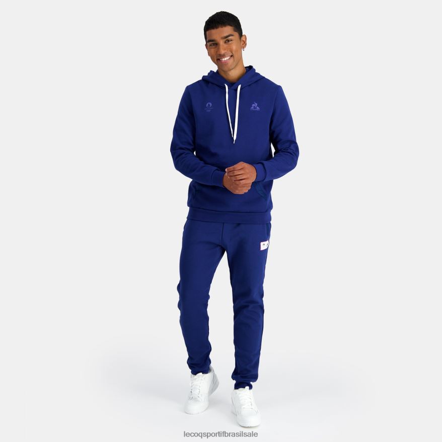 Le Coq Sportif roupas moletom com capuz azul homens 84V68431