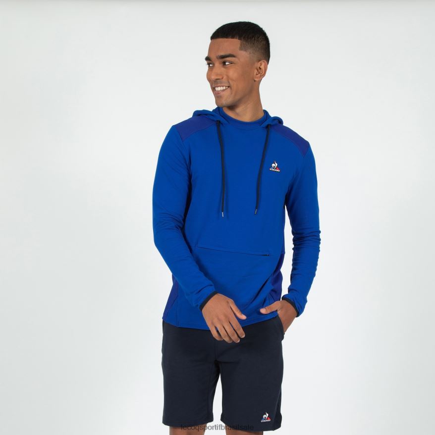 Le Coq Sportif roupas moletom com capuz azul homens 84V684491