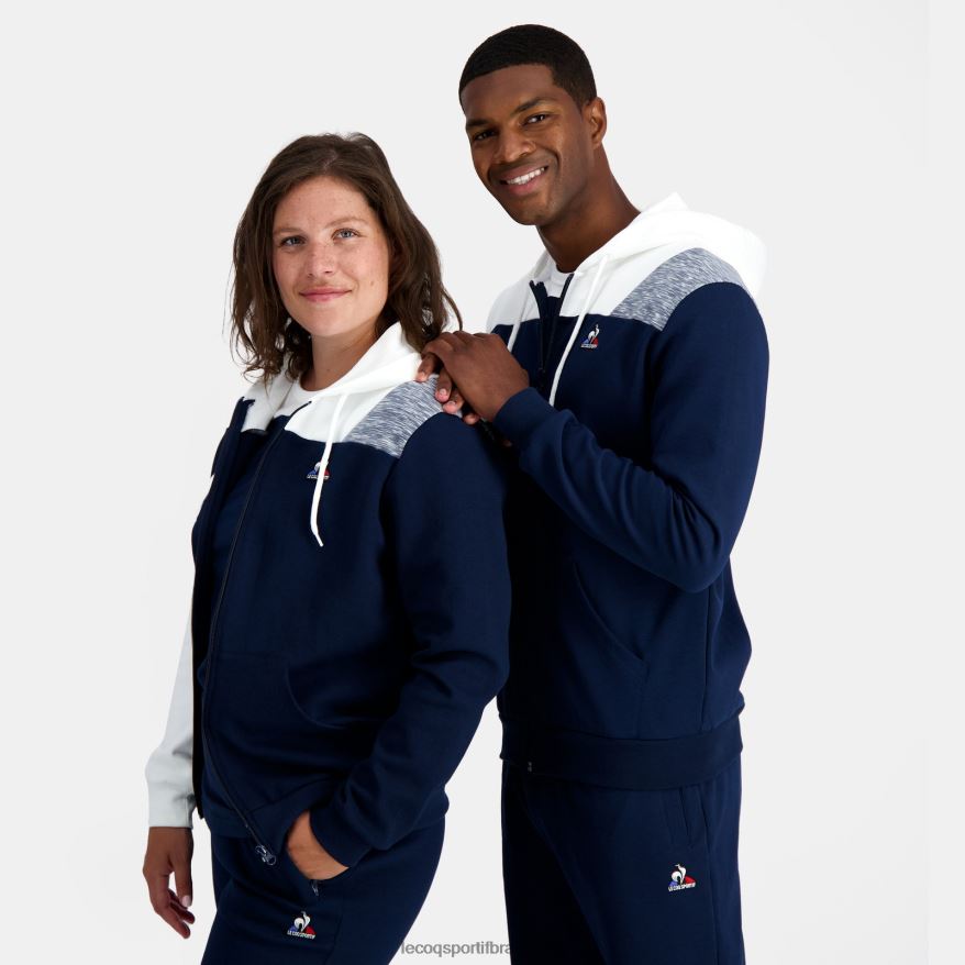 Le Coq Sportif roupas moletom com capuz e zíper azul homens 84V68422