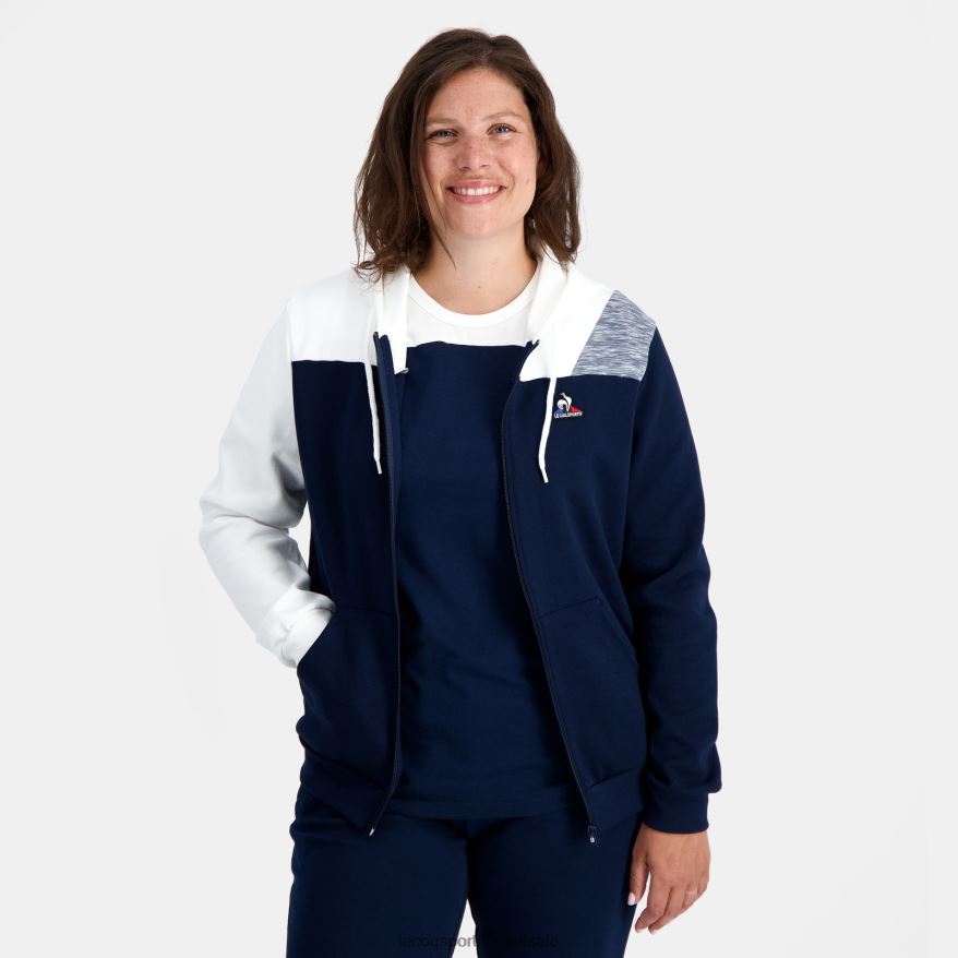 Le Coq Sportif roupas moletom com capuz e zíper azul homens 84V68422