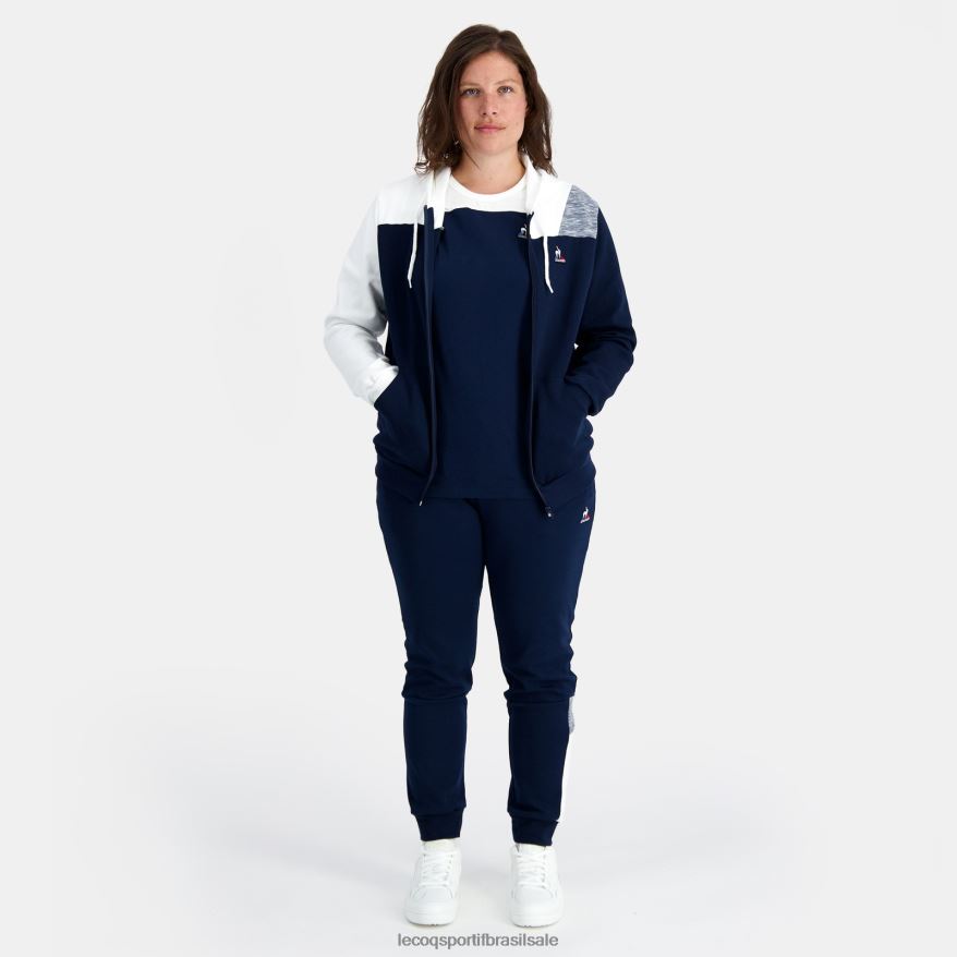 Le Coq Sportif roupas moletom com capuz e zíper azul homens 84V68422