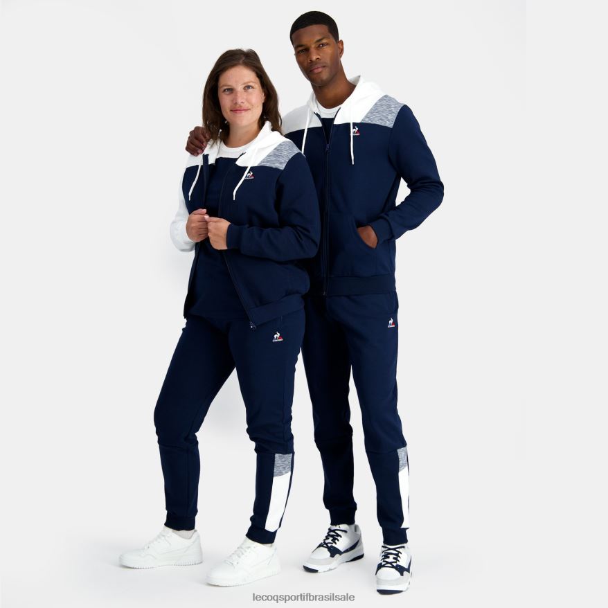Le Coq Sportif roupas moletom com capuz e zíper azul homens 84V68422