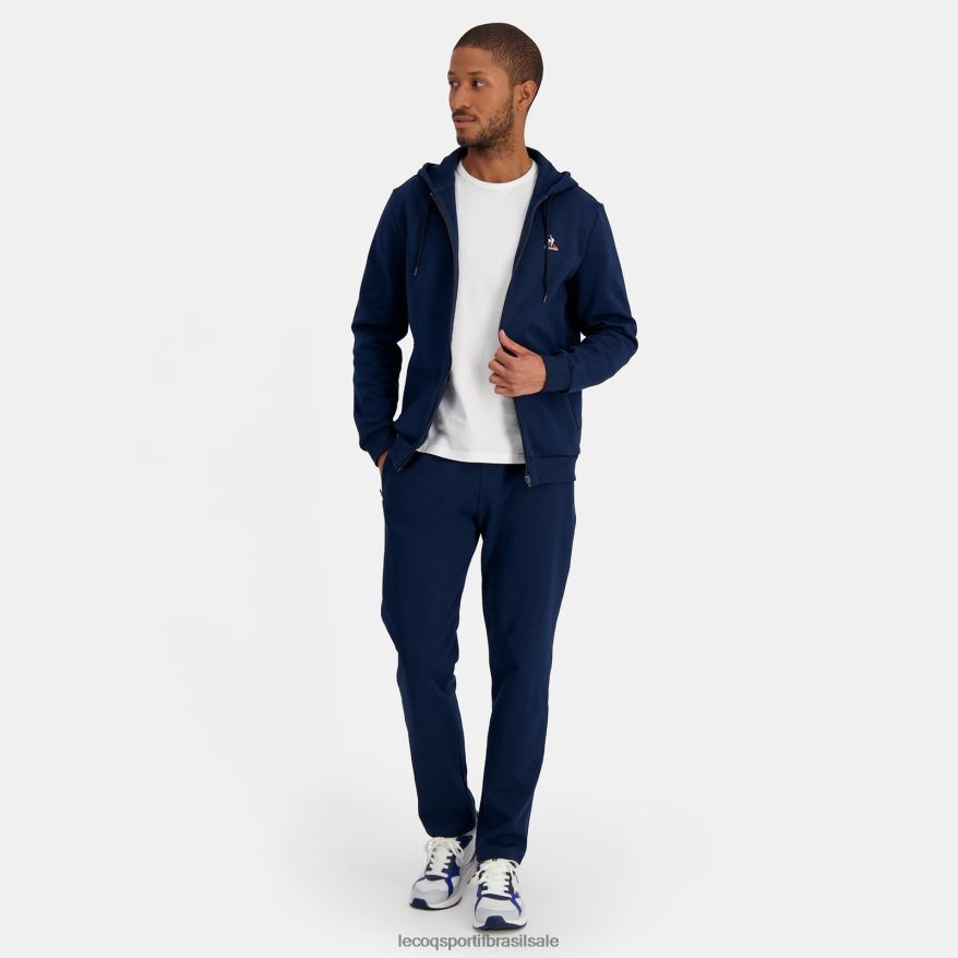 Le Coq Sportif roupas moletom com capuz e zíper azul homens 84V68449