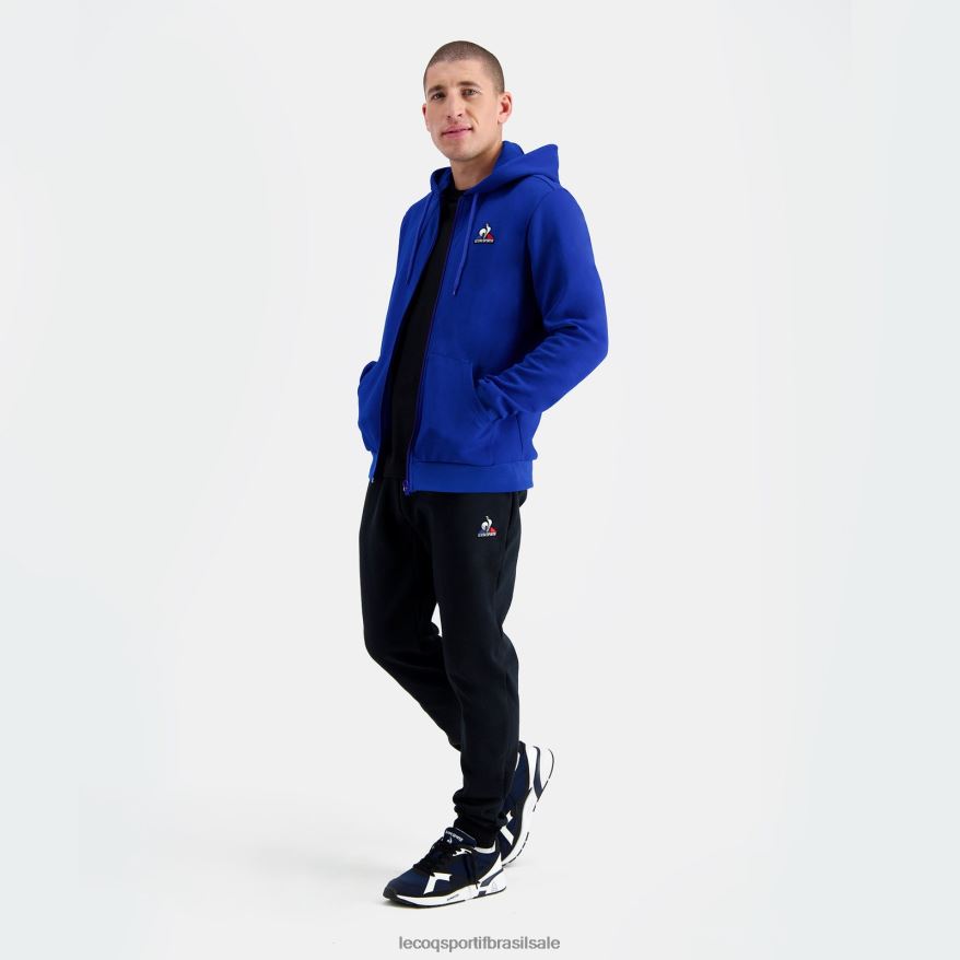 Le Coq Sportif roupas moletom com capuz e zíper azul homens 84V68454