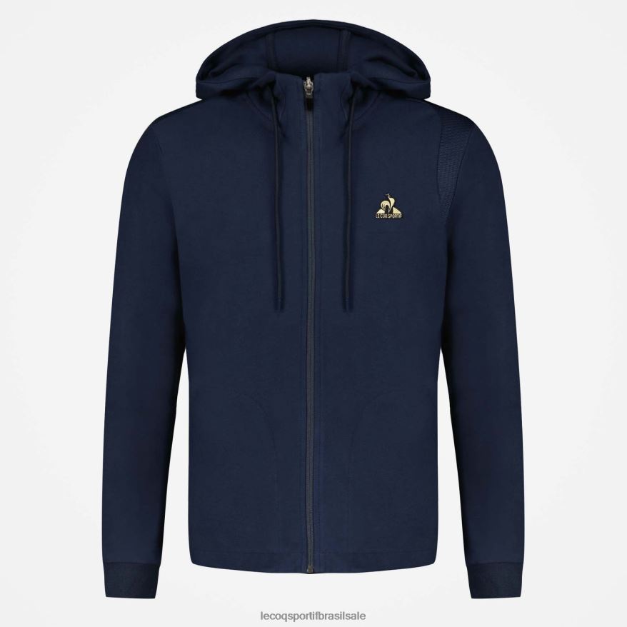 Le Coq Sportif roupas moletom com capuz e zíper azul homens 84V68469