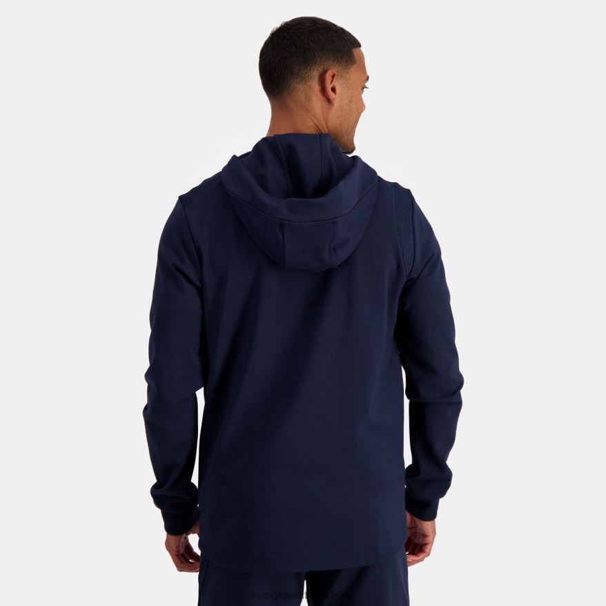 Le Coq Sportif roupas moletom com capuz e zíper azul homens 84V68469