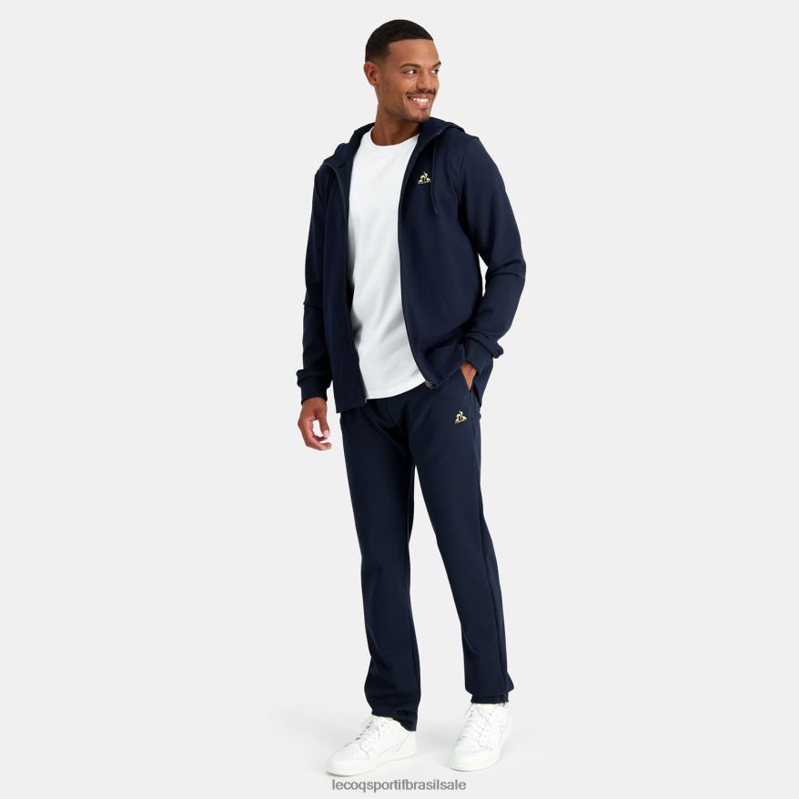 Le Coq Sportif roupas moletom com capuz e zíper azul homens 84V68469