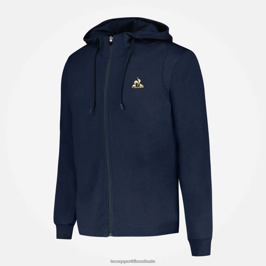 Le Coq Sportif roupas moletom com capuz e zíper azul homens 84V68469