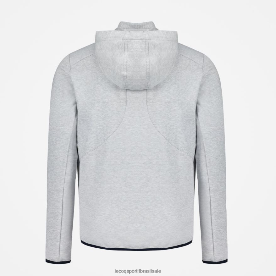 Le Coq Sportif roupas moletom com capuz e zíper cinza homens 84V684485