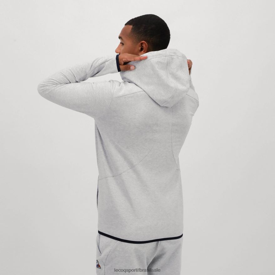 Le Coq Sportif roupas moletom com capuz e zíper cinza homens 84V684485